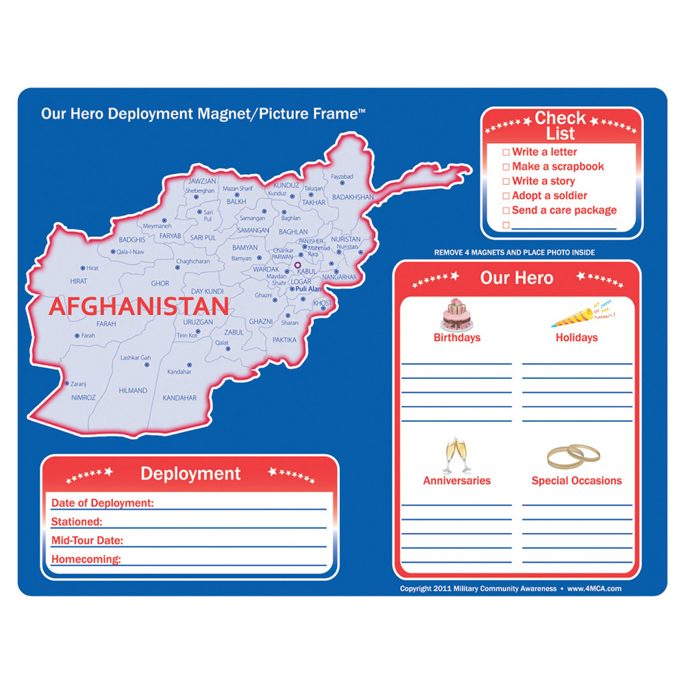 Afghanistan: (25 Pack) My Hero Deployment Magnet and Picture Frame