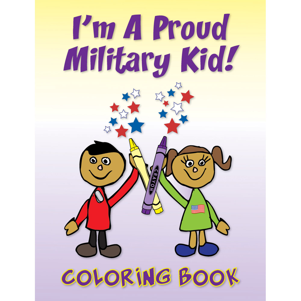 Yellow Ribbon Coloring Book: (50 Pack) Im A Proud Military Kid!