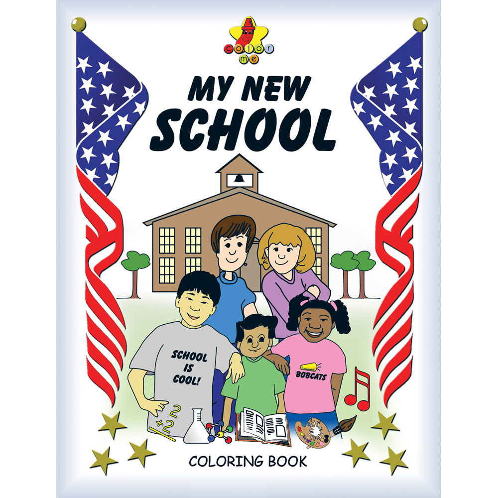 Coloring Book: (50 Pack) My New School