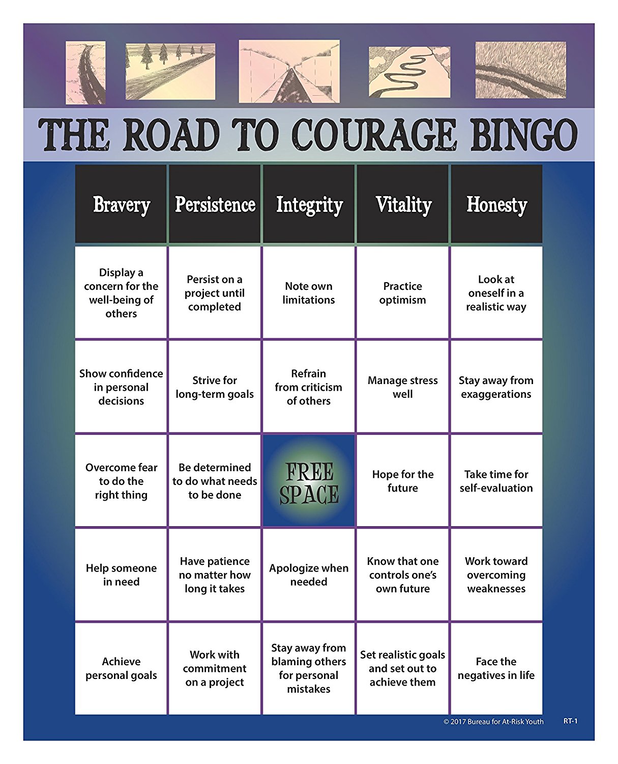 The Road to Courage   Teen Bingo Game