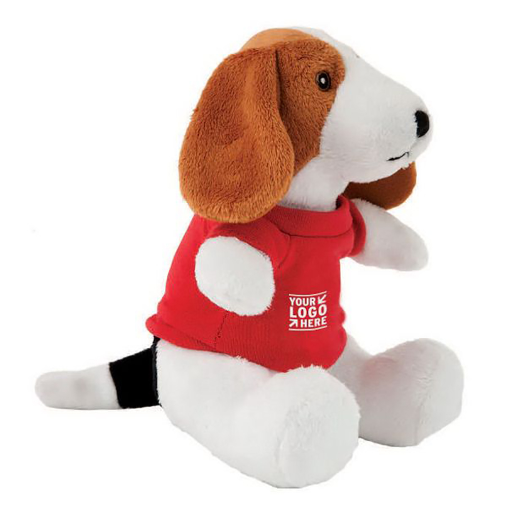 8" Super Soft Beagle With T Shirt, Ribbon or Bandana