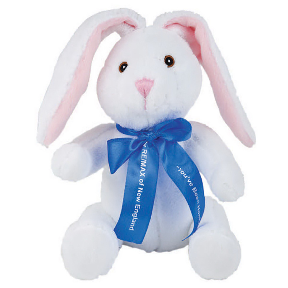 10" Extra Soft White Bunny With Ribbon or Bandana