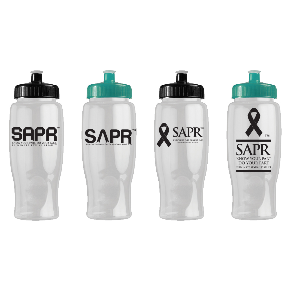 SAPR 27 oz Transparent Water Bottle with Straw Lid