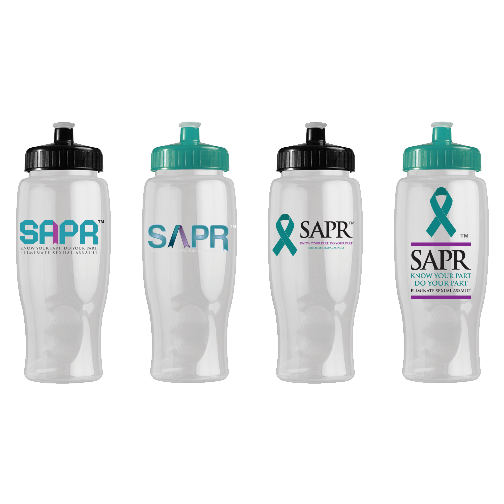 SAPR 27 oz Transparent Water Bottle with Straw Lid