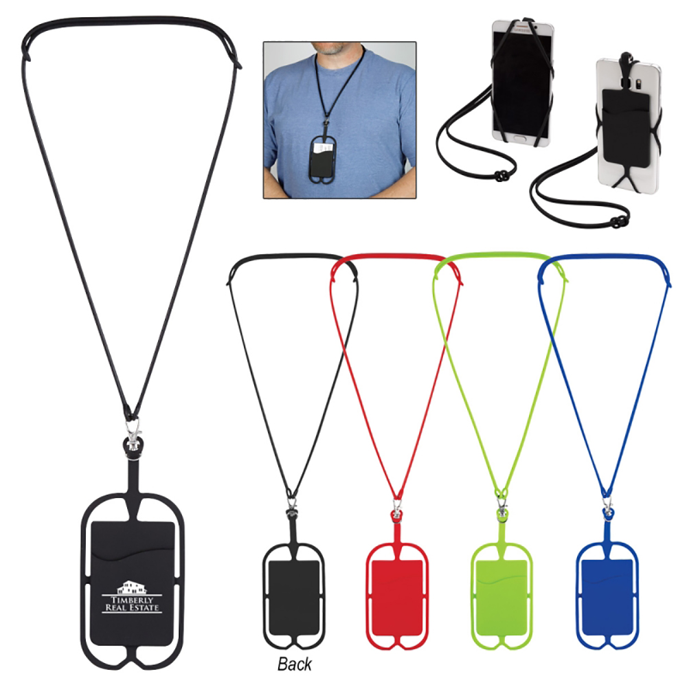 Silicone Lanyard with Phone Holder & Wallet