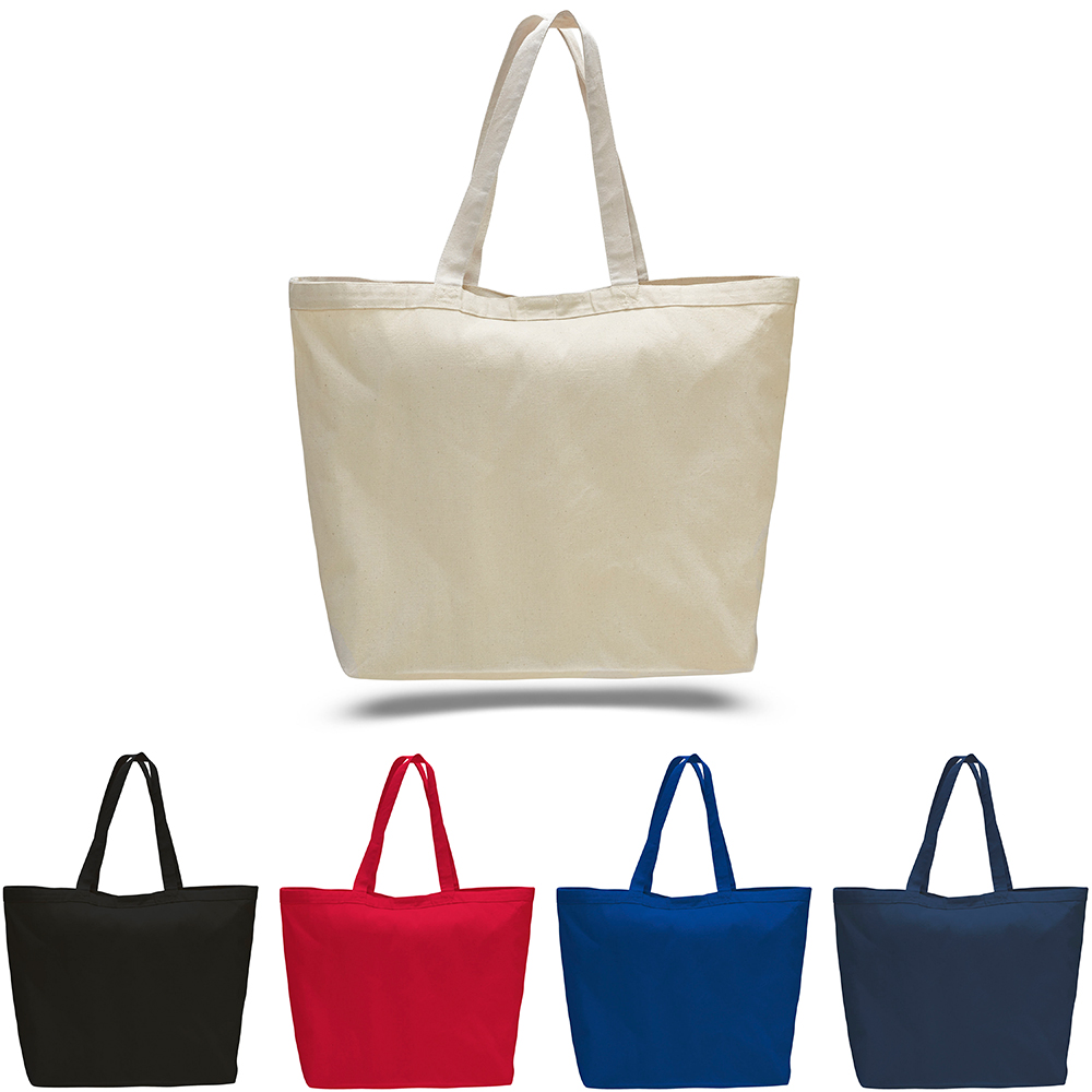 12 oz Jumbo Carry All Canvas Tote With 6 Inch Gusset