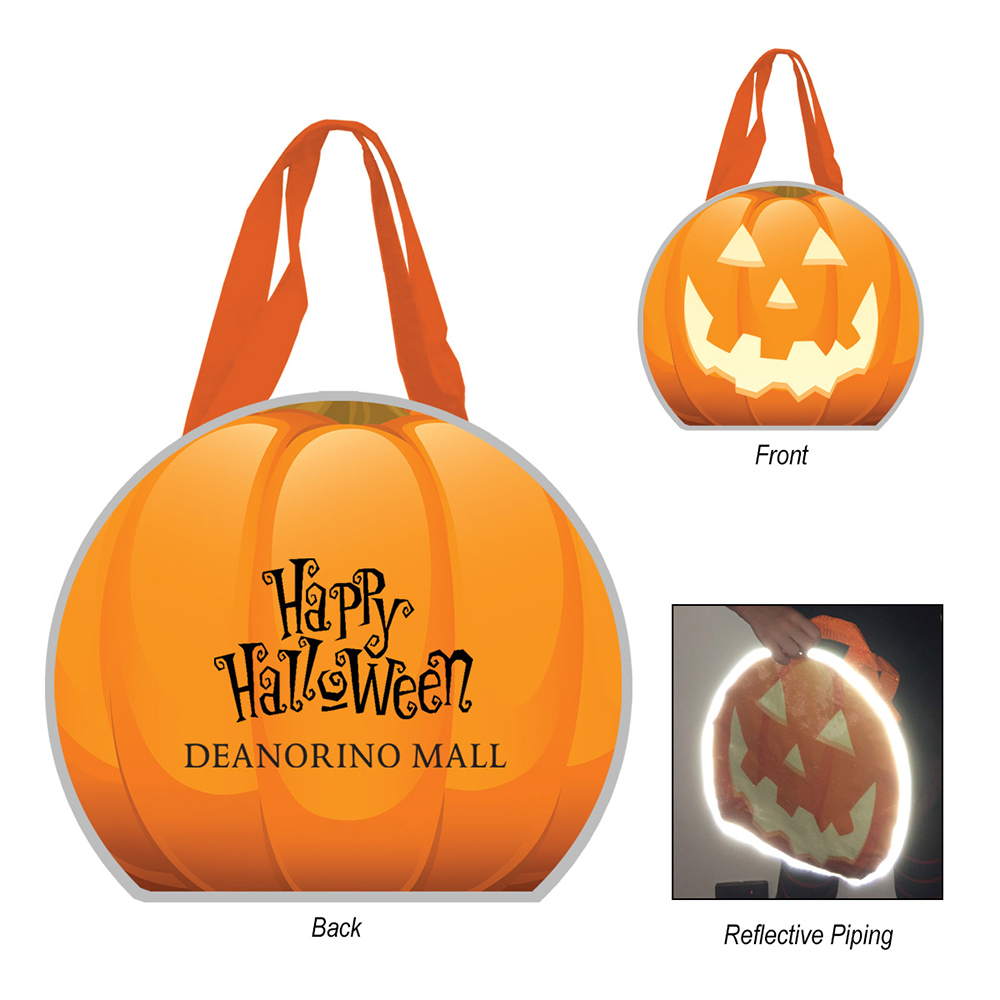 Reflective Halloween Pumpkin Non Woven Tote Bag