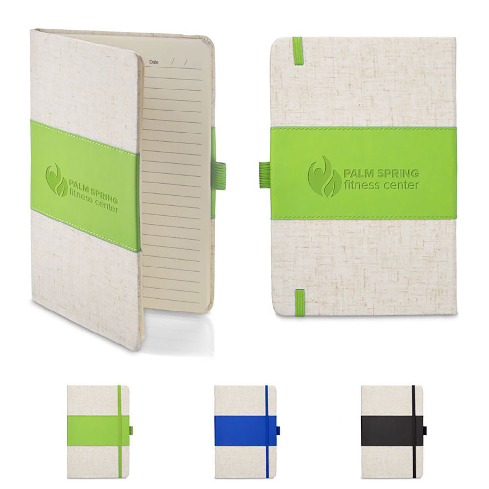5 x 7 Soft Cover PU  & Heathered Fabric Journal