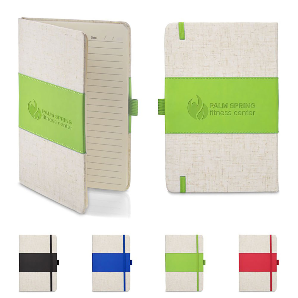 5 x 7 Soft Cover PU  & Heathered Fabric Journal