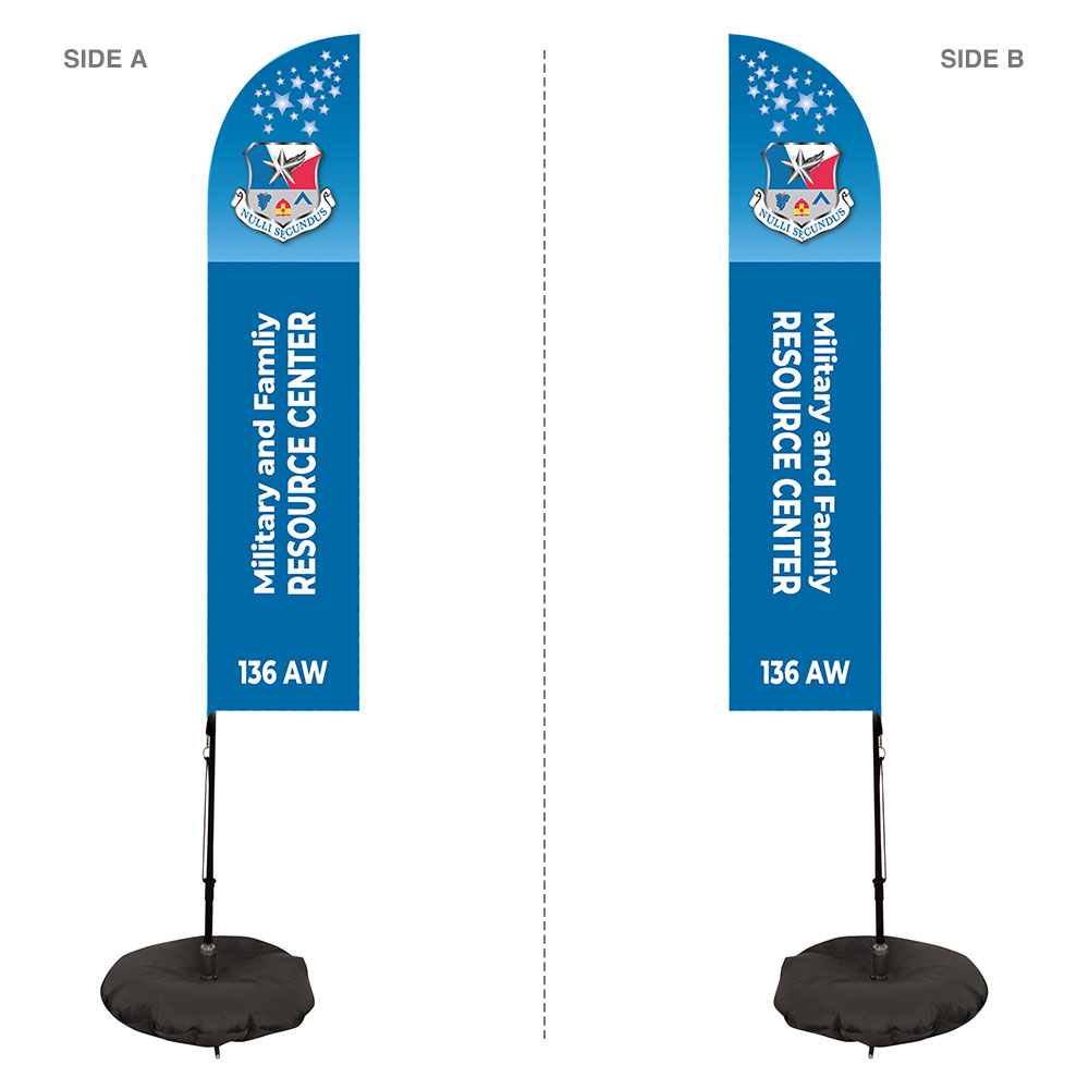 7' Streamline Blade Sail Sign Kit With Double Sided Imprint with Scissor Base