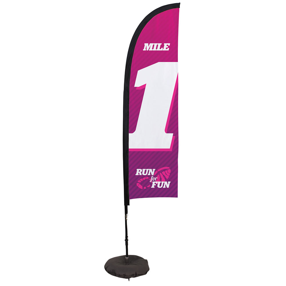 7' Premium Blade Sail Sign Kit With Single Sided Imprint With Scissor Base