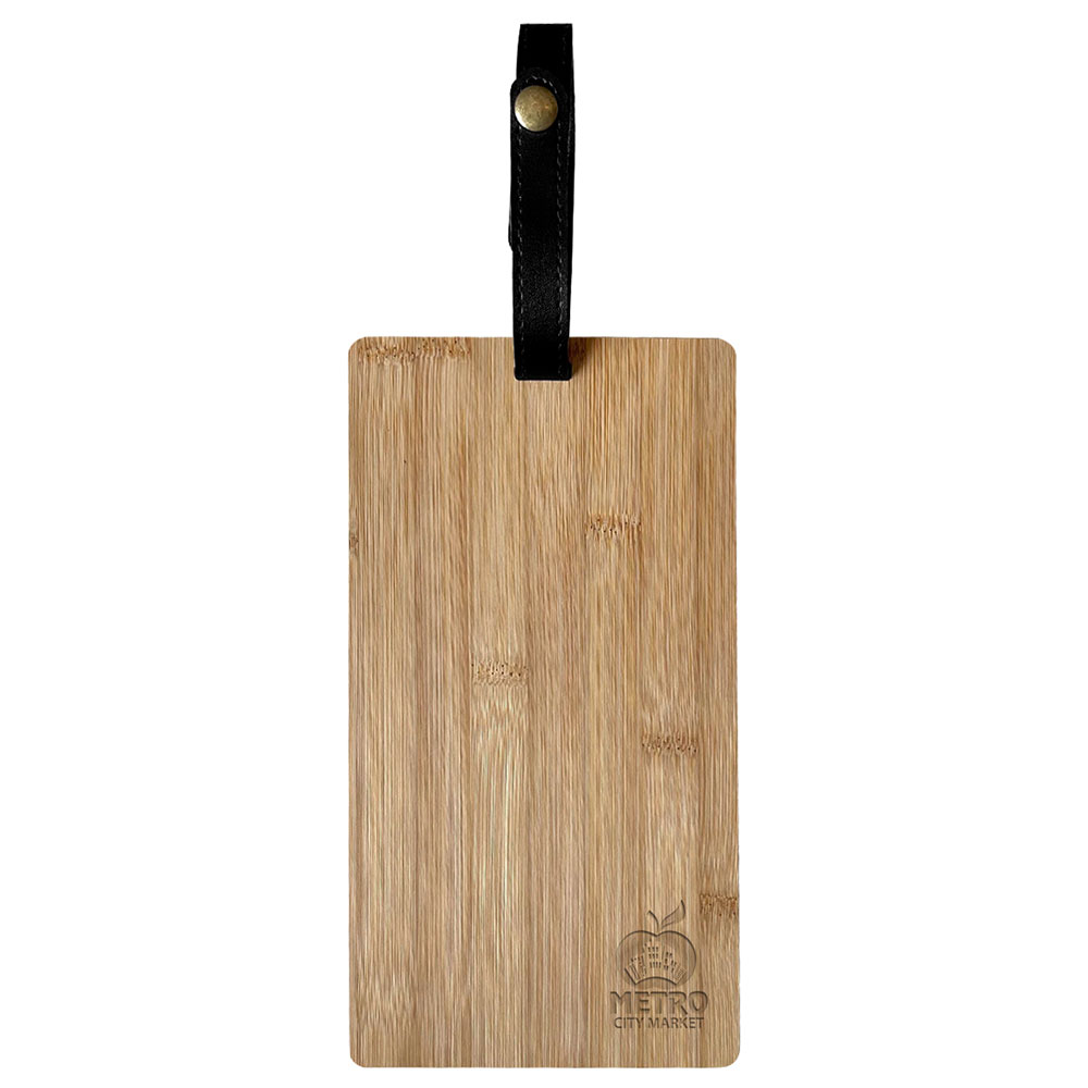 Bamboo Cutting Board With Leatherette Strap