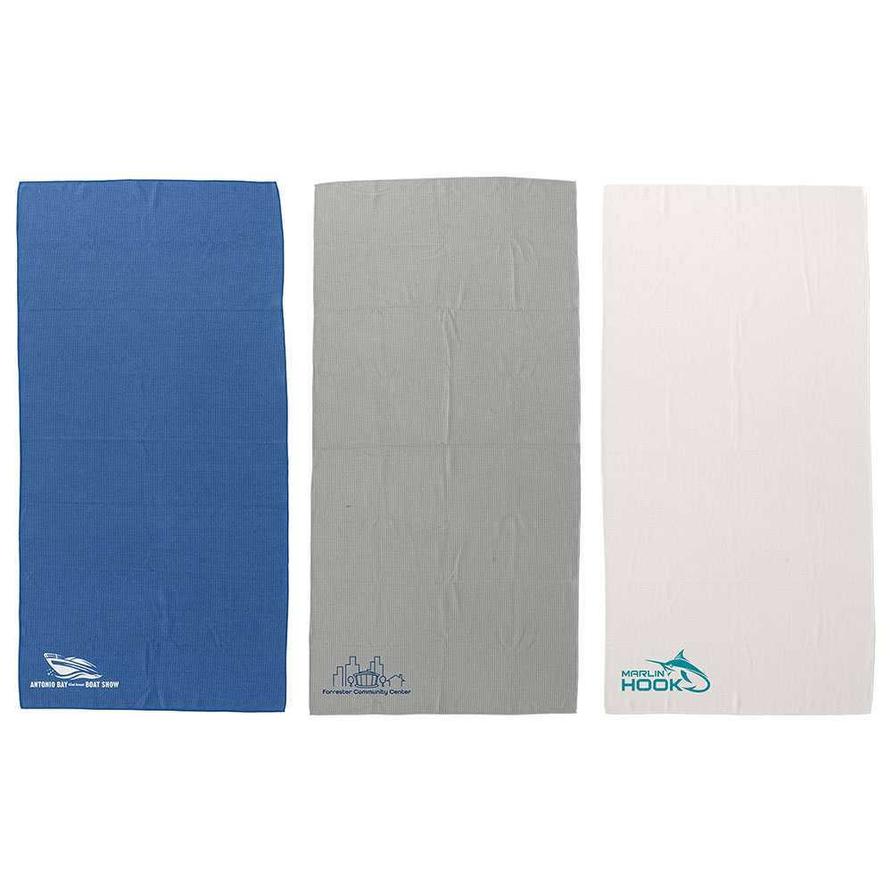 Seaside 30" x 60" Waffle Microfiber Beach Towel 