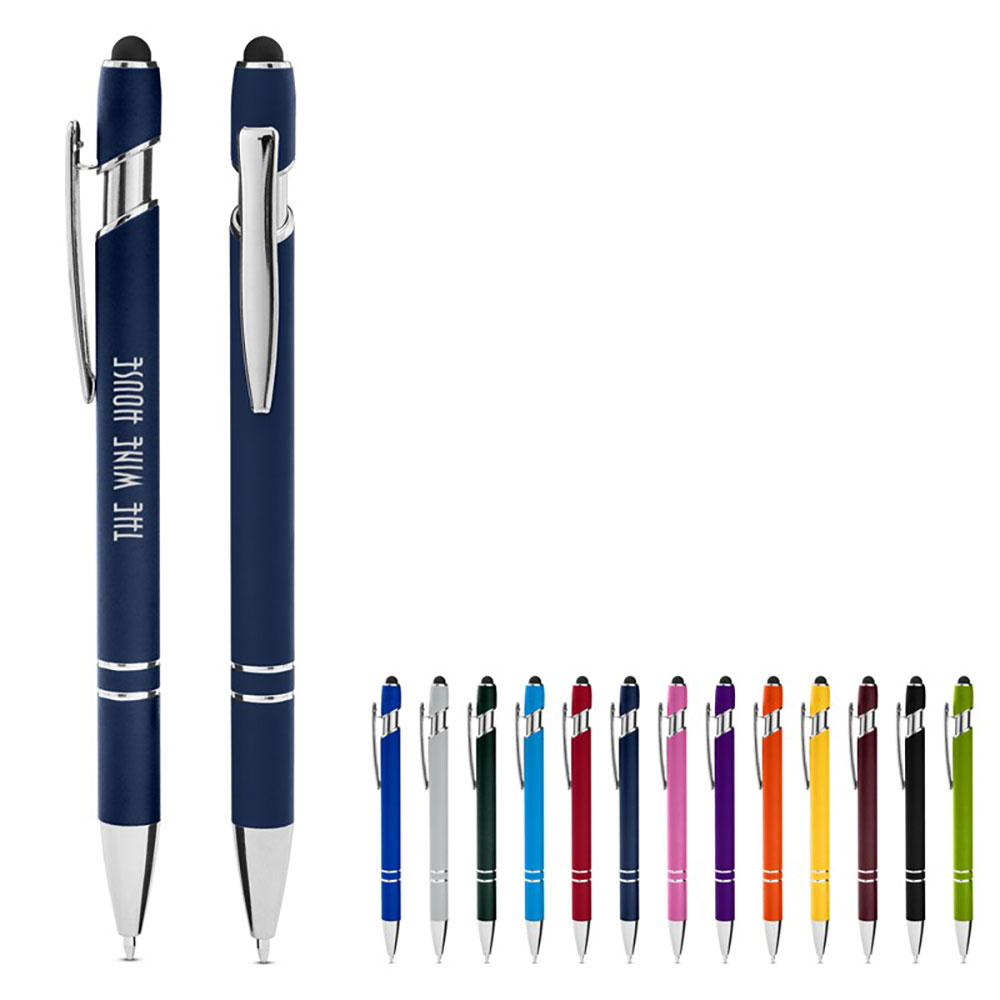 Rubberized Aluminum Click Stylus Pen