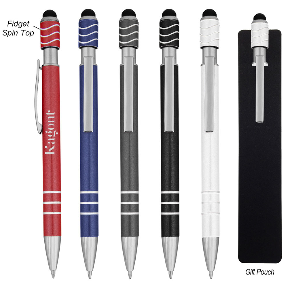 Spin Top Pen With Stylus 