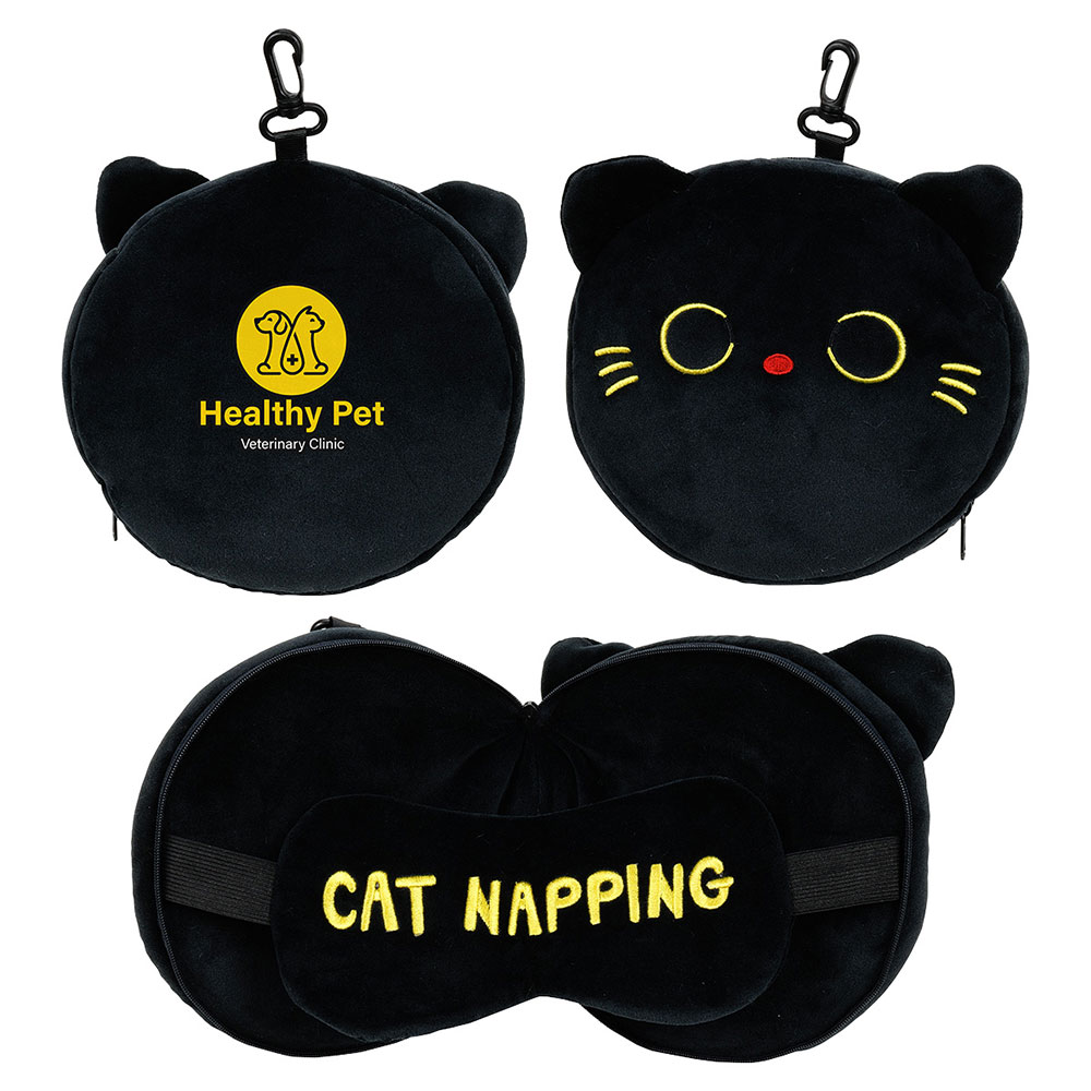 Comfort Pals™ Cat 2-in-1 Pillow Sleep Mask 