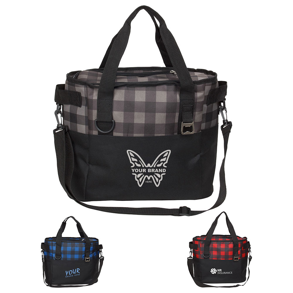 Plaid Insulated Cooler Bag 