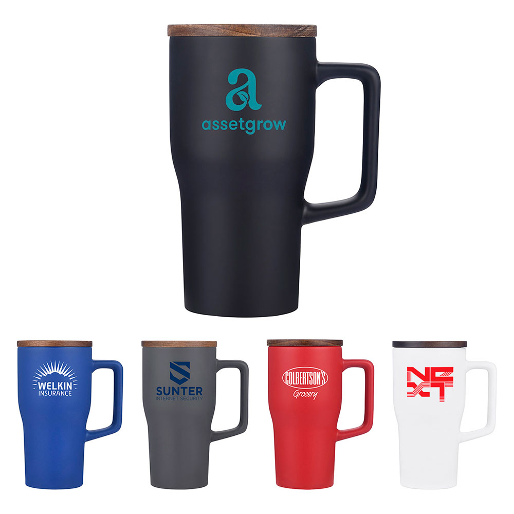 Element 18 oz Ceramic Mug w/ Wood Lid 
