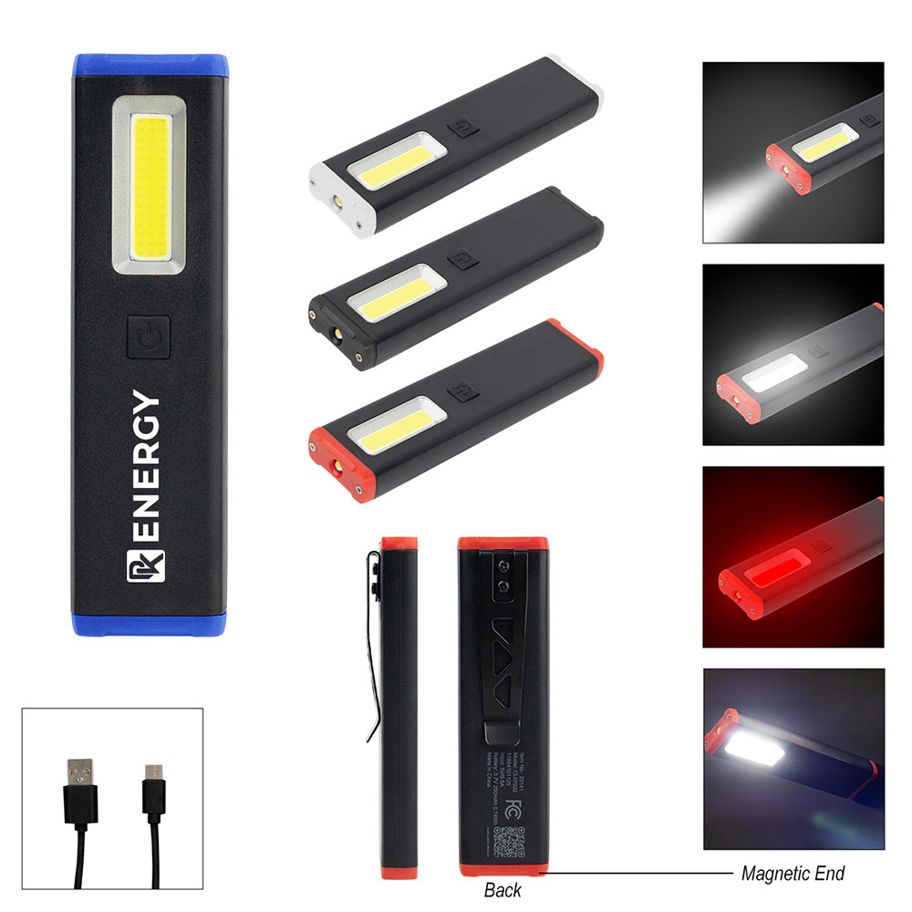 Rechargeable Slim Clip COB Flashlight 