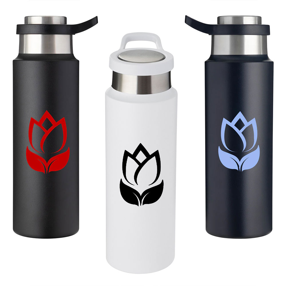 Harriton 22 oz. Vacuum Insulated Water Bottle With Push-Lock Lid 