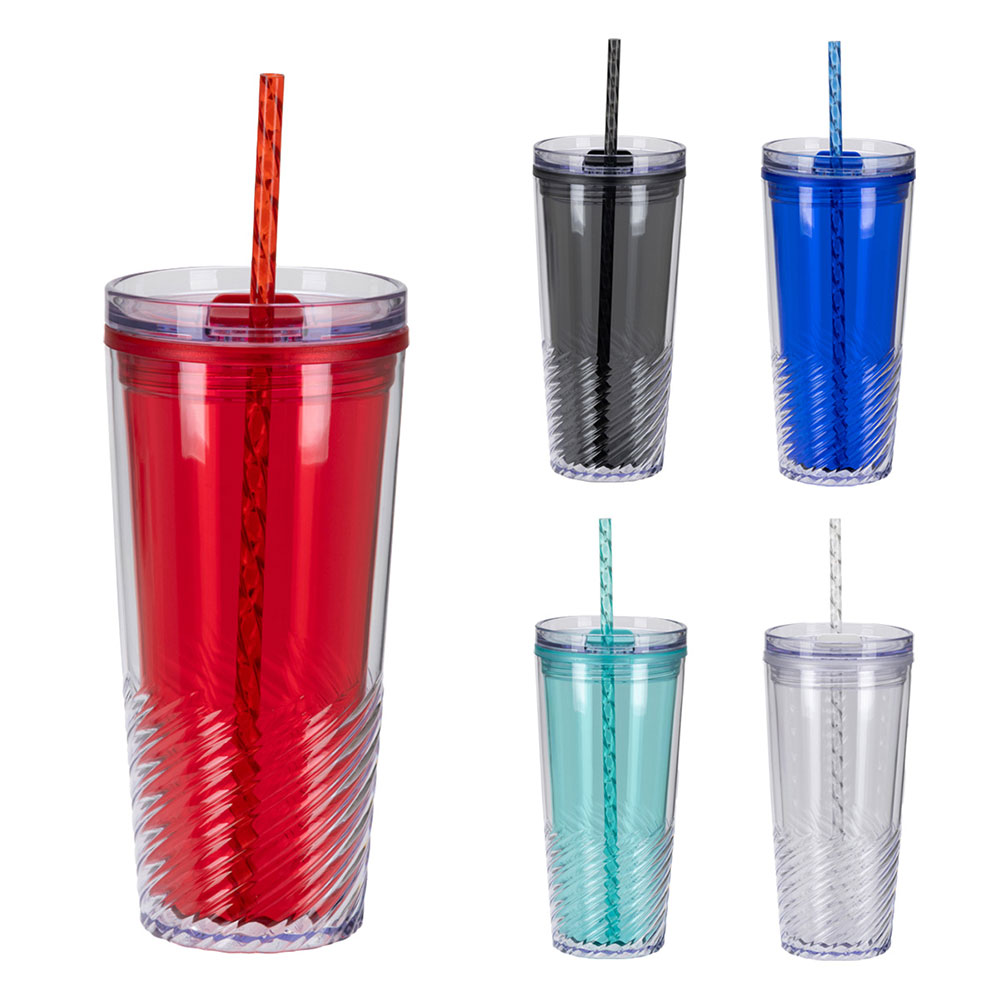 Clio 20 oz 2-in-1 Recycled Acrylic Straw Tumbler 