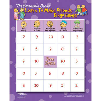 The Berenstain Bears Learn to Make Friends Bingo Game