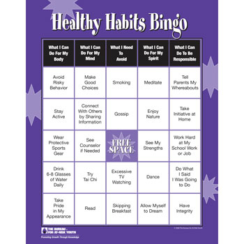 Healthy Habits Bingo Game