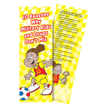 Positive Message Bookmark: (50 Pack) 10 Reasons Why Military Kids and Drugs Don't Mix