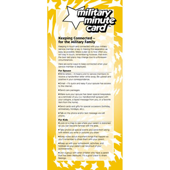 Military Minute Card: (50 Pack) Keeping Connected