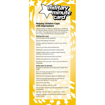Military Minute Card: (50 Pack) Helping Children Cope with Deployment