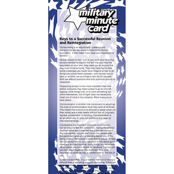 Military Minute Card: (50 Pack) Keys to a Successful Reunion and Reintegration