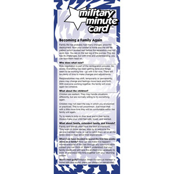 Military Minute Card: (50 Pack)  Becoming a Family Again