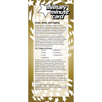 Military Minute Card: (50 Pack) Crisis, Grief, and Coping