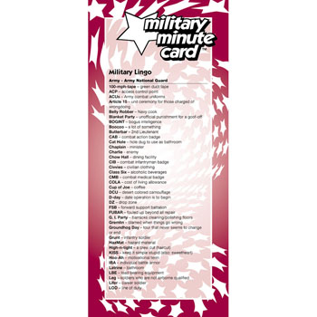 Military Minute Card: (50 Pack) Army/Army National Guard