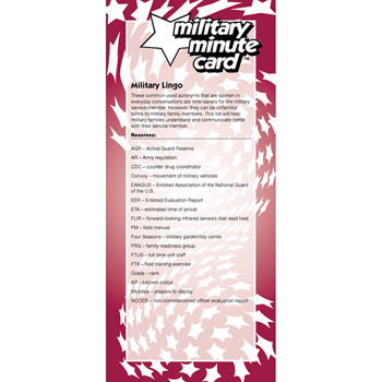 Military Minute Card: (50 Pack) Reserves
