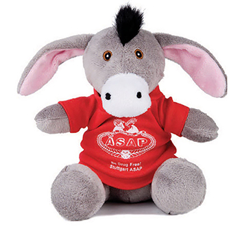 7" Extra Soft Donkey With T Shirt, Ribbon, or Bandana