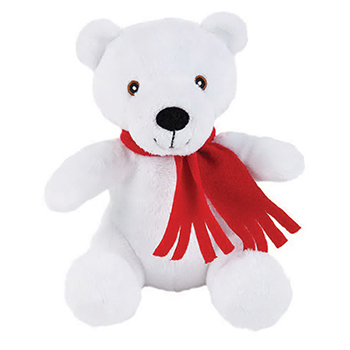 8" Super Soft Polar Bear With T Shirt, Ribbon, or Bandana