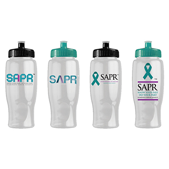 SAPR 27 oz Transparent Water Bottle with Push Pull Lid