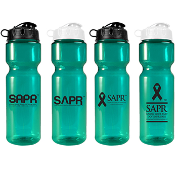 SAPR 28 oz Transparent Bottle with Flip Top Lid