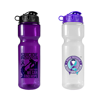 Suicide Prevention 28 oz Transparent Bottle with Flip Top Lid