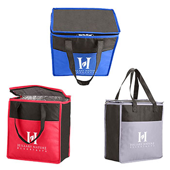 Two Tone Flat Top Insulated Grocery Tote 