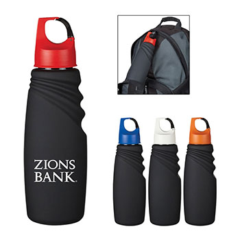 24 oz. Matte Finish Crest Carabiner Sports Bottle