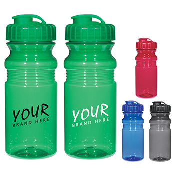 20 oz Poly Clear Fitness Bottle with Super Sipper Lid