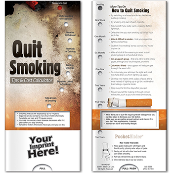 Quit Smoking: Tips & Cost Calculator Pocket Slider