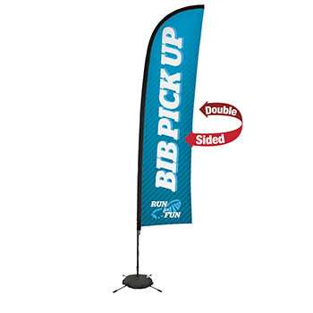 13' Premium Blade Sail Sign Kit With Double Sided Imprint and  Scissor Base