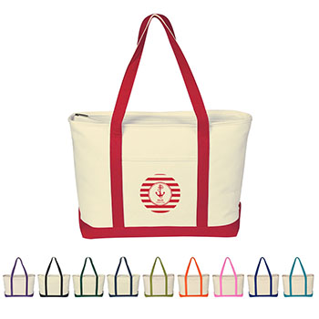 Large Heavy Cotton Canvas Boat Tote Bag