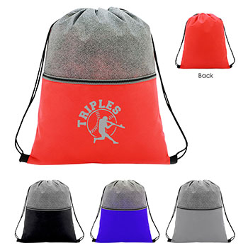 Color Basics Heathered Non Woven Drawstring Bag