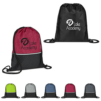 Crosshatch Heather Drawstring Backpack