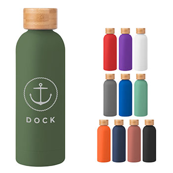 17 oz. Blair Stainless Steel Bottle With Bamboo Lid