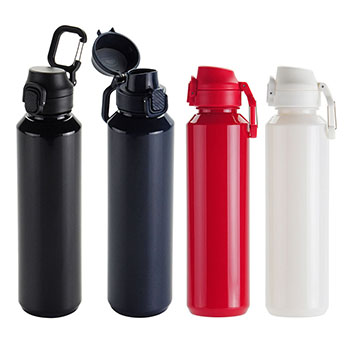 27 oz Switchback RPET Bottle with Snap-Top Lid & Carabiner